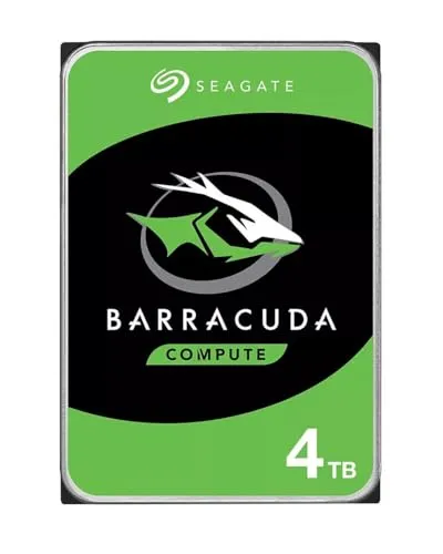 Seagate Barracuda ST4000DM004 4TB Festplatte - Internes 4 TB Speichermedium im 3,5 Zoll Format, ideal für große Datenmengen, mit hoher Übertragungsgeschwindigkeit von SATA 6 Gb/s und 256 MB Puffer.