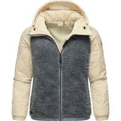 Outdoorjacke RAGWEAR "Leeloo", Damen, Gr. S (36), grau, Obermaterial: 100% Polyester, Obermaterial Ärmel: 100% Polyester, Innenfutter: 100% Polyester, Wattierung: 100% Polyester, sportlich, lässig geschnitten hüftbedeckend, Langarm Ärmel ohne Ärmelschlitz elastischer Bund mit Gummizug, Jacken, Damen Übergangsjacke aus Teddyfleece mit gesteppten Ärmeln
