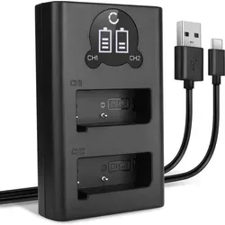 CELLONIC EN-EL9A EN-EL9E EN-EL9 Dual Schnellladegerät kompatibel mit Nikon D3000 D40 D40x D5000 D60 MH-23 + USB Kabel Akkuladegerät Ladekabel Dua... - Schwarz