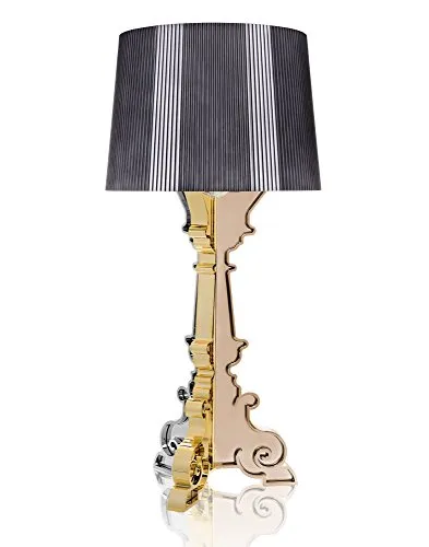 Kartell Bourgie Tischleuchte mit Dimmer - Mehrfarbig Titan - Tischlampen mit elegantem Design von Ferruccio Laviani, höhenverstellbar und inklusive 3 E14 LED-Glühbirnen für energiesparende Beleuchtung.