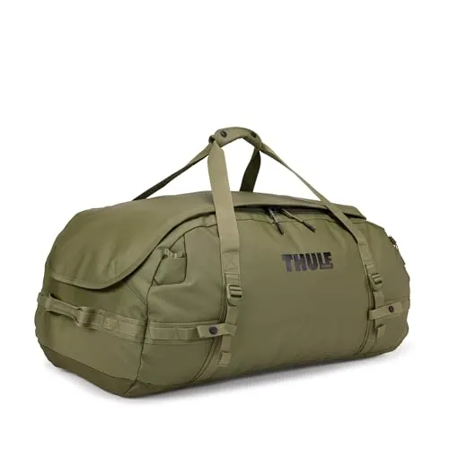 Thule Chasm 70 L Reisetasche Olivine - 2-in-1 Reisetasche und Rucksack, aus 100 % recycelten Materialien und wasserfestem Tarpaulin geschützt