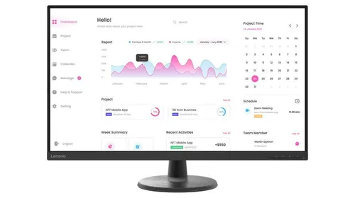 Lenovo Monitor D32-40, 31,5 Zoll Full HD - Monitore für gelegentliche Computerarbeiten mit 4 ms Reaktionszeit und neigbarem VA-Panel für bessere Sichtwinkel und Bildqualität.