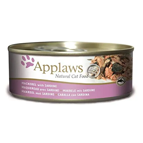 Applaws Cat Nassfutter Dose Makrele & Sardine 156 g - Glutenfreies Katzenfutter mit 75% Fischanteil, ohne künstliche Zusatzstoffe. Ideal für gesunde Ernährung und optimale Verträglichkeit.