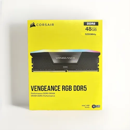 Vengeance RGB DIMM 48 GB DDR5-5200 Dual-Kit - Arbeitsspeicher mit 48 GB (2x 24 GB), beeindruckender RGB-Beleuchtung und INTEL XMP für optimierte Leistung und einfache Übertaktung.