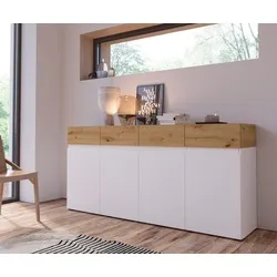 Sideboard "Rimini" - 180 cm, Alpinweiß/Artisan Eiche - Stylisches INOSIGN Sideboard "Rimini" in Alpinweiß und Artisan Eiche, bietet viel Stauraum und passt perfekt in moderne Wohnräume.