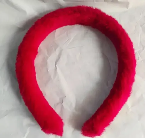 Haarreif mit Plüsch Farbe ROT für KINDER