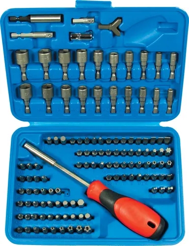 Kraftgriff-Schraubendreher Set TORX INNENSECHSKANT VIELZAHN KREUZ 6-KANT 122-tlg