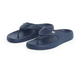 Zehentrenner TOMMY HILFIGER "TH COMFORT BEACH SANDAL", Damen, Gr. 41/42, blau (dunkelblau), Synthetik, modisch, Schuhe, Dianette, Sommerschuh, Bequemschuh mit kleiner Logostickerei