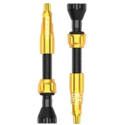Lezyne Tubeless Valve CNC Pro - Gold - Hochwertige Tubeless-Ventilschäfte aus CNC-gefrästem Aluminium für Rennrad, Gravelbike und Mountainbike. Mit integriertem Werkzeug und optimalem Luftstrom für mühelosen Einsatz.
