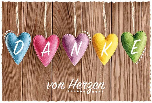 BSB Grußkarten Danke - Grusskarte im Format 11,5 x 17 cm mit Briefumschlag