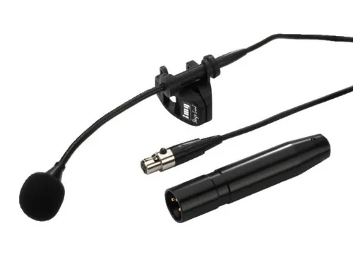 IMG STAGELINE ECM-310W Clipmikrofon - Mikrofon mit 8-cm-Schwanenhals und Phantomspeisung, ideal für Live-Performances und Aufnahmen, geliefert im praktischen Kunststoffkoffer.
