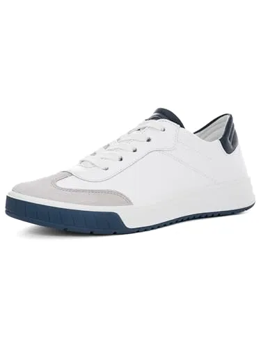 ara Damen ROM Sneaker in Pebble, Weiß-Blau, Größe 38 EU - Stylische Sneaker mit High Soft Bamboo Wechselfußbett für höchsten Tragekomfort. Ideal für den Alltag und modische Akzente.