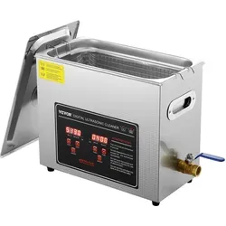 VEVOR Ultraschallreiniger 300 W - 6 L Edelstahl-Reinigungsgerät - Labor-Reinigungsartikel: Hochwertiges Edelstahlgehäuse mit digitalem Bedienfeld, ideal zur schonenden Reinigung von Schmuck, Brillen und Uhren.