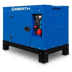 EBERTH 10000 Watt Notstromaggregat Diesel - Leistungsstarker Stromerzeuger mit 18,4 PS - STROMAGGREGATE: Das EBERTH Notstromaggregat bietet eine maximale Leistung von 10500 Watt, ideal für Notstromversorgung und hat eine Laufzeit von bis zu 12 Stunden mit Diesel.