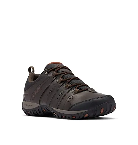 Columbia Woodburn II Waterproof Wanderschuh - Hochwertiger, wasserdichter Wanderschuh aus Leder und Netzgewebe mit Omni-Tech-Technologie für trockene Füße und optimale Atmungsaktivität. Ideal für Herren, die Komfort und Stil im Alltag suchen.