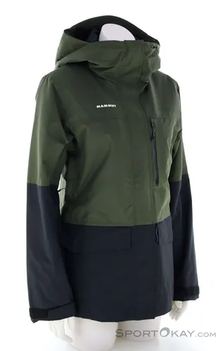 Mammut Fall Line HS Thermo Hooded Skijacke für Damen - Oliv/Dunkelgrün - Die Mammut Fall Line HS Thermo Hooded Skijacke überzeugt mit wasserdichtem Material und durchdachten Details für Freeride-Abenteuer. Ideal für lange Tage im Tiefschnee, bietet sie perfekten Komfort und Bewegungsfreiheit.