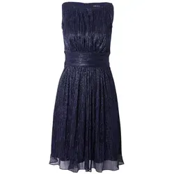 SWING Cocktailkleid Plissee blau 42 - Elegantes 1-tlg. Plissee Cocktailkleid in Marineblau, knielang und ärmellos, ideal für festliche Anlässe. Komfortable normale Passform mit praktischem Rücken-Reißverschluss.