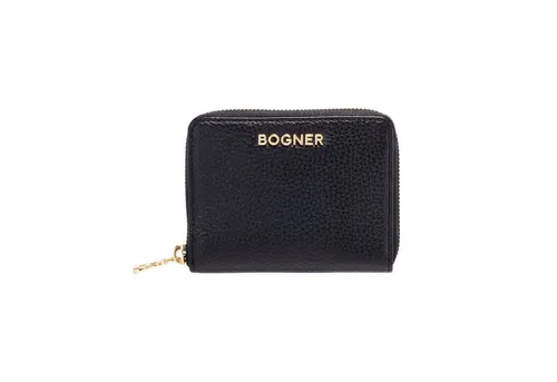BOGNER Damen Geldbörse Wallis Norah in Schwarz - Elegante Geldbörse aus hochwertigem Rindsleder mit praktischem Innenfutter aus Polyester. Ideal für den täglichen Gebrauch und stilvolles Aufbewahren Ihrer Wertsachen.