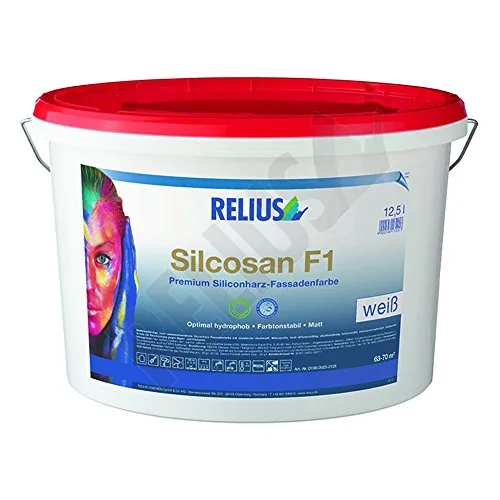 Relius Silcosan F1, weiß, 12,5 Ltr. - Premium Baufarbe für Malerbetriebe, flexibel und innovativ - höchste Qualität mit Umweltfokus für professionelle Ergebnisse.