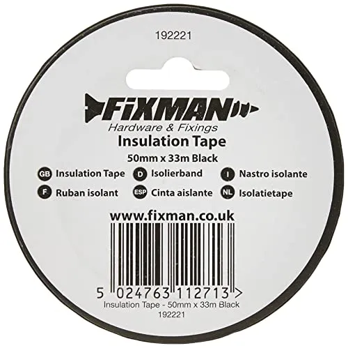 Fixman 192221 Isolierband 50mm x 33m, schwarz