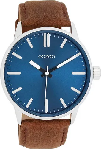 OOZOO Quarzuhr Herrenuhr C11400 - Sportlich und Modisch mit Lederband - Herrenuhren mit Quarz-Antrieb, 45 mm Gehäuse, spritzwassergeschützt und stilvolles braunes Lederarmband für den modernen Mann.