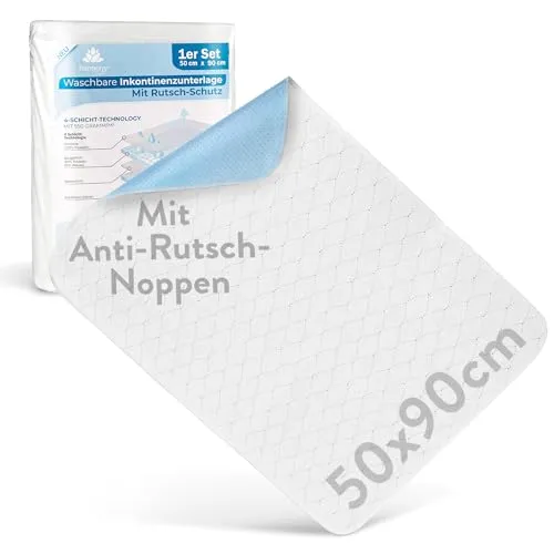 Harmony Care Inkontinenzauflage waschbar mit ANTI-RUTSCH NOPPEN - Inkontinenzauflagen mit EXTRA Saugstärke für hohen Schutz bei Tag und Nacht, atmungsaktiv und dermatologisch getestet. Ideal für maximale Sicherheit bei Blasenschwäche.