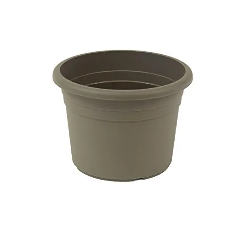 greemotion Blumentopf Fiona Taupe 35 l [Ø50 cm x H: 35,5 cm] - Pflanzentopf aus UV-beständigem Kunststoff - Pflanzkübel mit Bodenlöchern - Blumenkübel frostsicher & wetterfest
