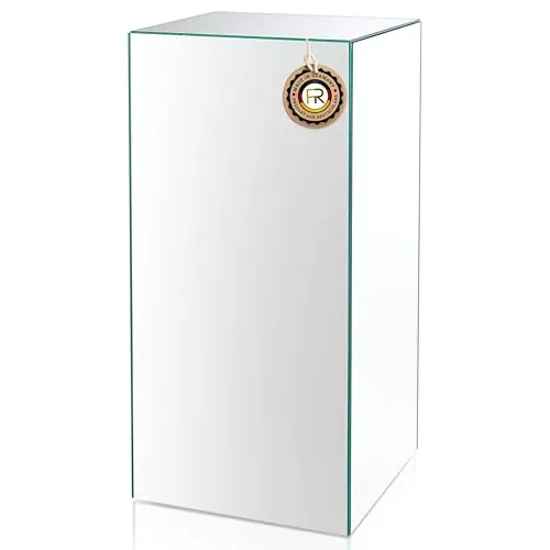 freeroom24 Designer Blumensäule aus Spiegel 20x20x50 cm - Moderne Dekosäule für Ihr Zuhause - Stilvolle Blumensäule und Deko-Säule in einem, ideal für Wohnzimmer oder Schlafzimmer. Hochwertige Verarbeitung und stabile Ablagefläche bis 20 kg. Perfekter Blickfang für jeden Raum!