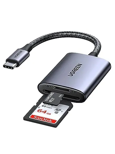 UGREEN USB C Kartenleser 170MB/s - Speicherkarten-Lesegeräte mit blitzschneller Übertragung von bis zu 170 MB/s, ideal für Profifotografen und Videografen. Dual-Slot-Design für gleichzeitiges Lesen von SD- und MicroSD-Karten.
