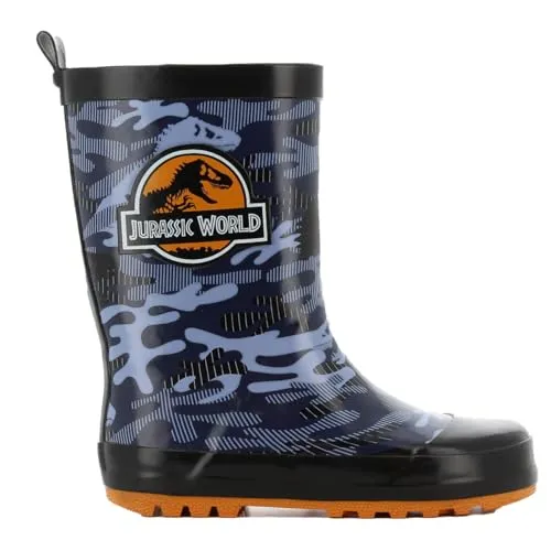 Leomil Jurassic World Gummistiefel für Jungen - Stiefel für Jungen mit coolem Dinosaurier-Motiv, rutschfest und ideal für nasse Tage, halten kleine Füße trocken und sorgen für Spaß in Pfützen.