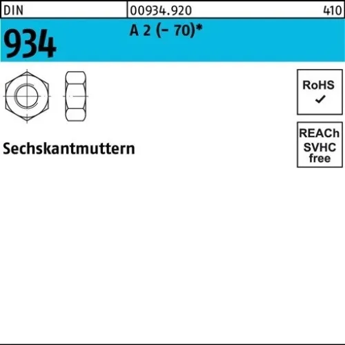 100er PACK(Stk)  000934920009040000 Sechskantmutter DIN 934 M 4 A 2 (- 70)