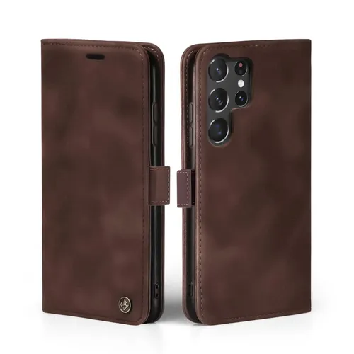 Hülle für Samsung Galaxy S23 Ultra Handytasche Klapphülle Case Cover Dunkelbraun