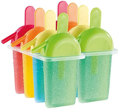 Rosenstein & Söhne Eisform: Form für 8 selbstgemachte Eis am Stiel mit Trinkhalm (Wassereis selber machen Form, Eis am Stiel selber machen, Joghurt Maker)