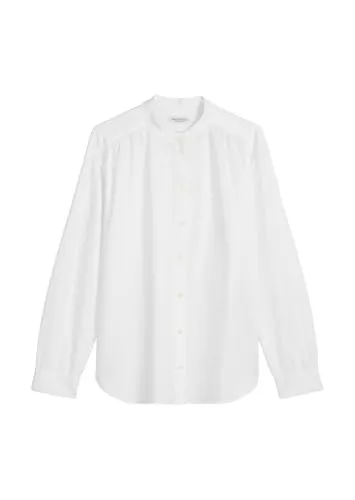 Marc O'Polo Langarmbluse weiß L (40) - Casual Bluse aus 100% Baumwolle, pflegeleicht und perfekt für den Alltag. Mit elegantem Stehkragen und langem Arm für einen stilvollen Look.
