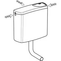 Geberit AP-Spülkasten AP140 tiefhängend - Bad & Sanitär, mit Spül-Stopp-Spülung und seitlich verschraubtem Spülkastendeckel für einfache Wartung und flexiblen Einstellbereich von 6/9 l.