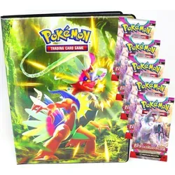 Pokemon Karten Karmesin & Purpur - Entwicklung in Paldea - 1 Mappe + 5 Booster Sammelkarten