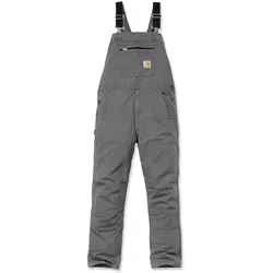 Carhartt Rugged Flex Rigby Latzhose - Grau - W30/L32 - Strapazierfähige Latzhose für Männer aus komfortablem Stretch-Canvas, ideal für harte Arbeiten. Ergonomischer Schnitt und verstärkte Knietaschen sorgen für Bewegungsfreiheit und Langlebigkeit.