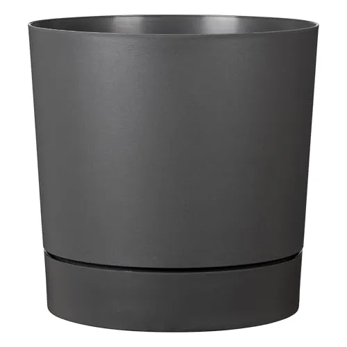 Scheurich Übertopf PLANO+ 47/235 - Pflanzgefäß mit integriertem Untersetzer - Der moderne Scheurich PLANO+ Übertopf überzeugt mit glatter, mattschwarzer Oberfläche und integriertem Untersetzer. Ideal für deinen Außenbereich, schützt er Pflanzen vor Staunässe.