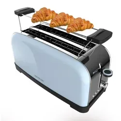 Cecotec Toastin ́ Time 1500 Toaster - Toaster mit 1500 W Leistung, breitem Schlitz von 3,8 cm für dickes Brot und 7 Bräunungsstufen für perfektes Toasten. Elegantes Edelstahl-Design und einfache Reinigung durch herausnehmbare Krümelschublade.