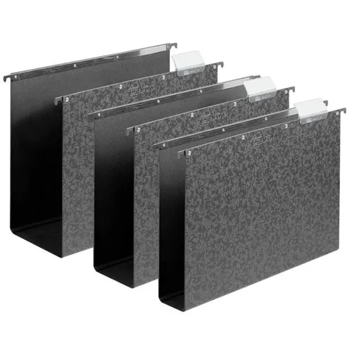 Elba Hängesammler Vertic, 400051506, A4, 40mm, schwarz - Mappen & Hefter – Robuster Hängesammler aus 1,6mm Hartpappe mit 40mm Bodenbreite, ideal für schwere Unterlagen. Inklusive Vollsichtreiter für einfache Beschriftung. Made in Germany, 10 Stück.