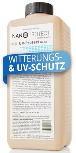 Nanoprotect UV-Protect | Holzöl | UV-Schutz | Witterungsschutz | Langzeitschutz gegen Vergrauung, Austrocknung und Rissbildung | 1 Liter | Natur - unpigmentiert | Für ca. 7-10 m²…