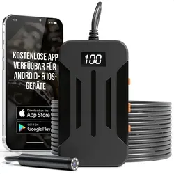 Strex Endoskopkamera 10M - HD Inspektionskamera für Android/iOS - Systemkamera mit 1080P HD-Qualität, IP67 wasserdicht und einem flexiblen 10-Meter-Kabel für einfache Inspektionen in schwer zugänglichen Bereichen.