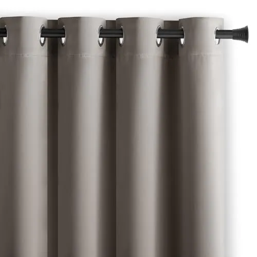 RESTILO Blackout Vorhang 140x270 cm beige – Blickdicht und stilvoll - Stylischer Ösenschal mit blickdichtem Material, ideal zur Regulierung des Lichteinfalls. Perfekt für jeden Raum, einfach aufzuhängen ohne Clips. 100% Polyester, waschbar bei 30 Grad. Maße: 140x270 cm.