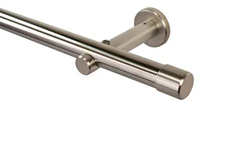 iso-design Gardinenstange 20 mm Edelstahl - Einzelfensterstangen aus robustem Edelstahl, ideal für Wand- und Deckenmontage, inklusive Halterungen und Endstücken für eine einfache Installation und eleganten Look.