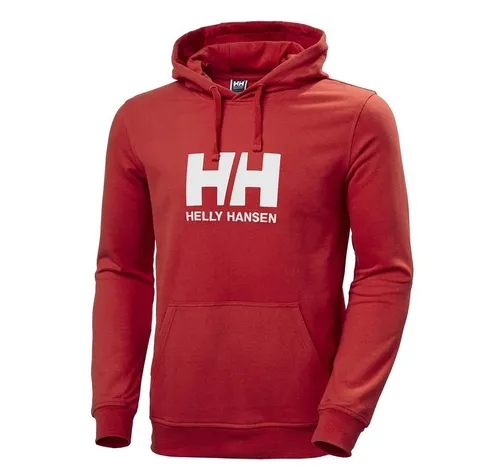 Helly Hansen Kapuzenpullover Logo Hoodie - Bio-Baumwolle, rot, Herren Größe L - Hochwertiger Kapuzenpullover aus 100% Bio-Baumwolle für ultimativen Komfort, ideal für Freizeit und Outdoor-Aktivitäten. Stylish mit Helly Hansen Logo und praktischer Kängurutasche.