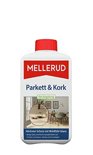 MELLERUD Parkett & Holzboden Versiegelung 1000 ml - Bodenreiniger mit strapazierfähigem, tritt- und wasserbeständigem Schutzfilm, ideal für die Pflege und Auffrischung von Parkett-, Holz-, Kork- und Laminatböden.