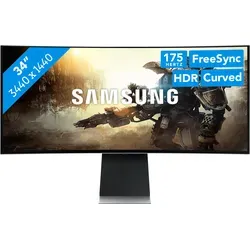 Samsung LS34DG850SUXEN - 34 Zoll Curved QHD Ultrawide Gaming-Monitor, 175 Hz Bildwiederholfrequenz und HDR10 für ein optimales Gaming-Erlebnis