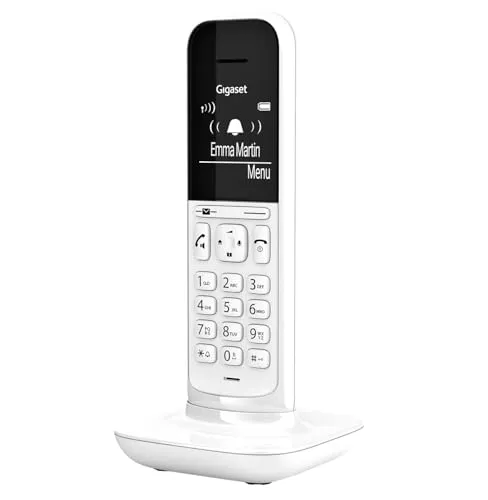 Gigaset CL390HX Schnurlostelefon - Lucent White - Festnetztelefon mit Breitband-Audio, kabellos und ideal für klare Gespräche, perfekt für Zuhause oder das Büro.