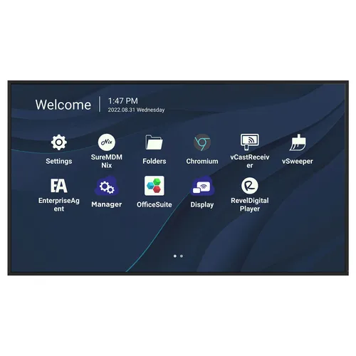 Viewsonic CDE8630 Signage-Display 86" 4K Ultra HD - Monitore mit 24/7 Betriebszeiten, ideal für digitale Beschilderung und Werbung, ausgestattet mit Android 11 für einfache Nutzung.