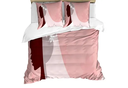 Abakuhaus Bettwäsche weicher Microfaserstoff Allergiker geeignet, kein Verblassen, Microfaser, rosa, Weiß, Braut Brautkleid